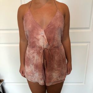 Pink tie dye romper